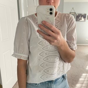 Lace and Embroidered Top